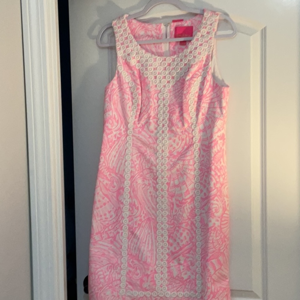 Pink and White Sleeveless Dress